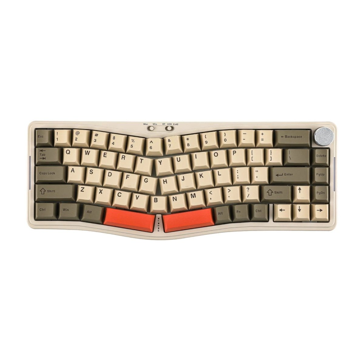 Ajazz AKS068Pro Retro Grey Mechanical Keyboard - RGB Backlit, Wired & Wireless, Sea Salt Switch - Perfect for Gaming, Typing & Office Work