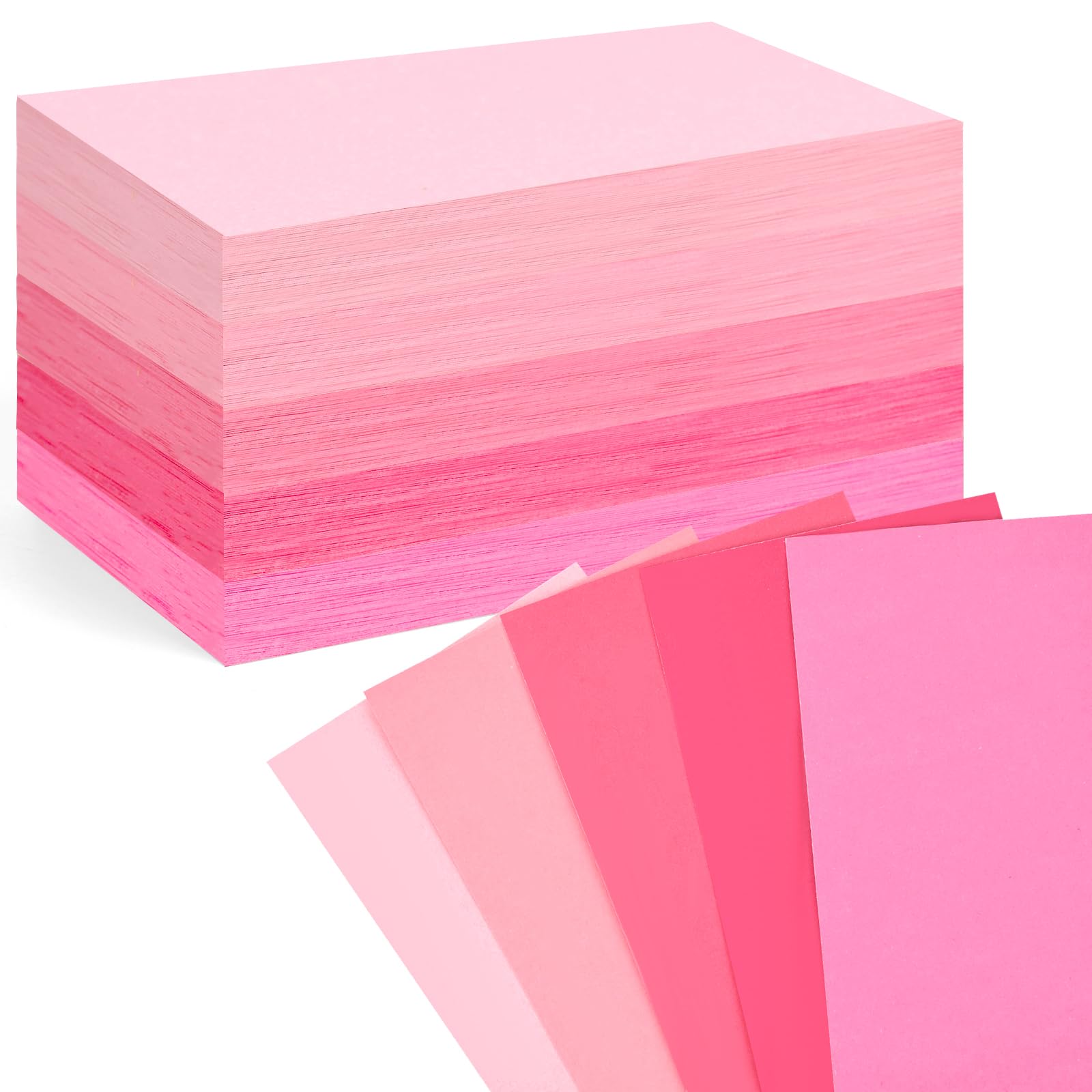 300PCS 3x5 Inch Colored Index Cards - Blank Flash Cards, Study Notecards in 5 Colors for School, Office & Games (Pink) | Perfect for Studying, Organizing Notes & Memory Games