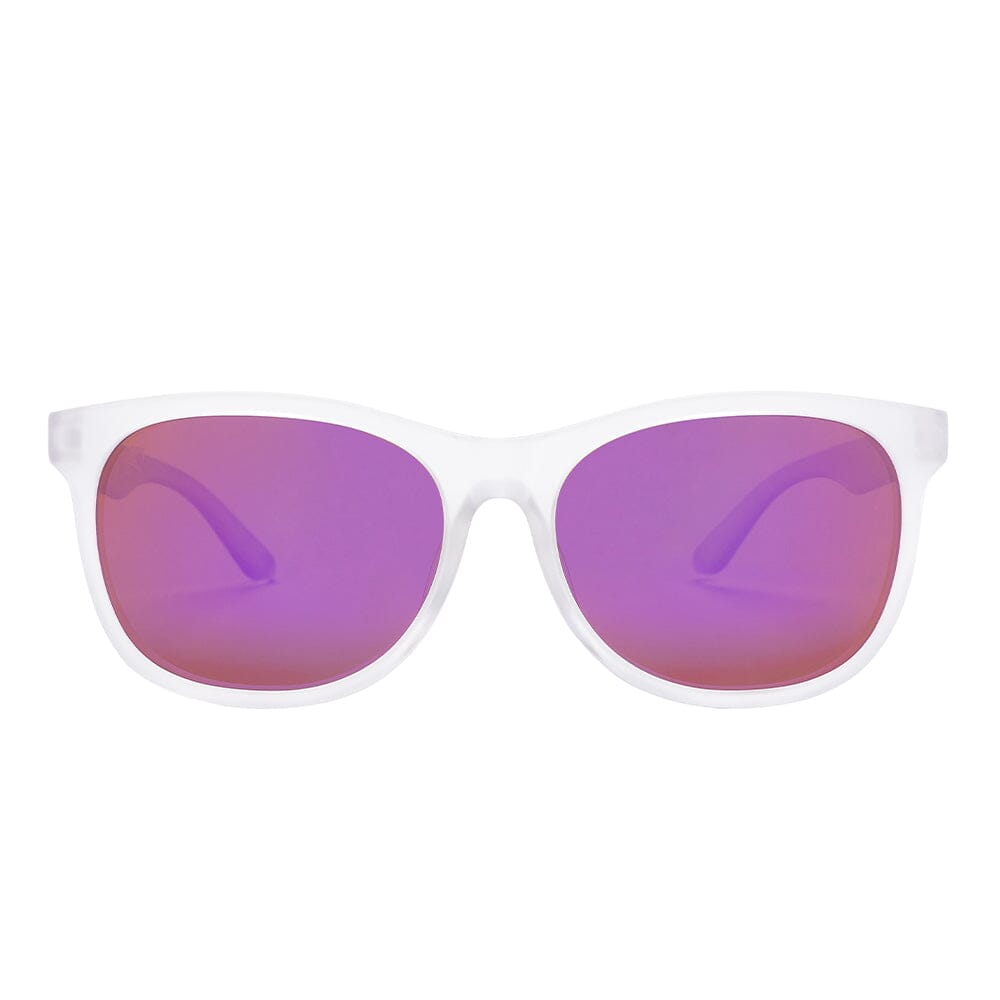 Marsquest Momentum Sunglasses - Iced Crystal & Neon Purple UV Protection Polarized Lens for Men & Women - Perfect for Running, Cycling, Beach & Outdoor Activities