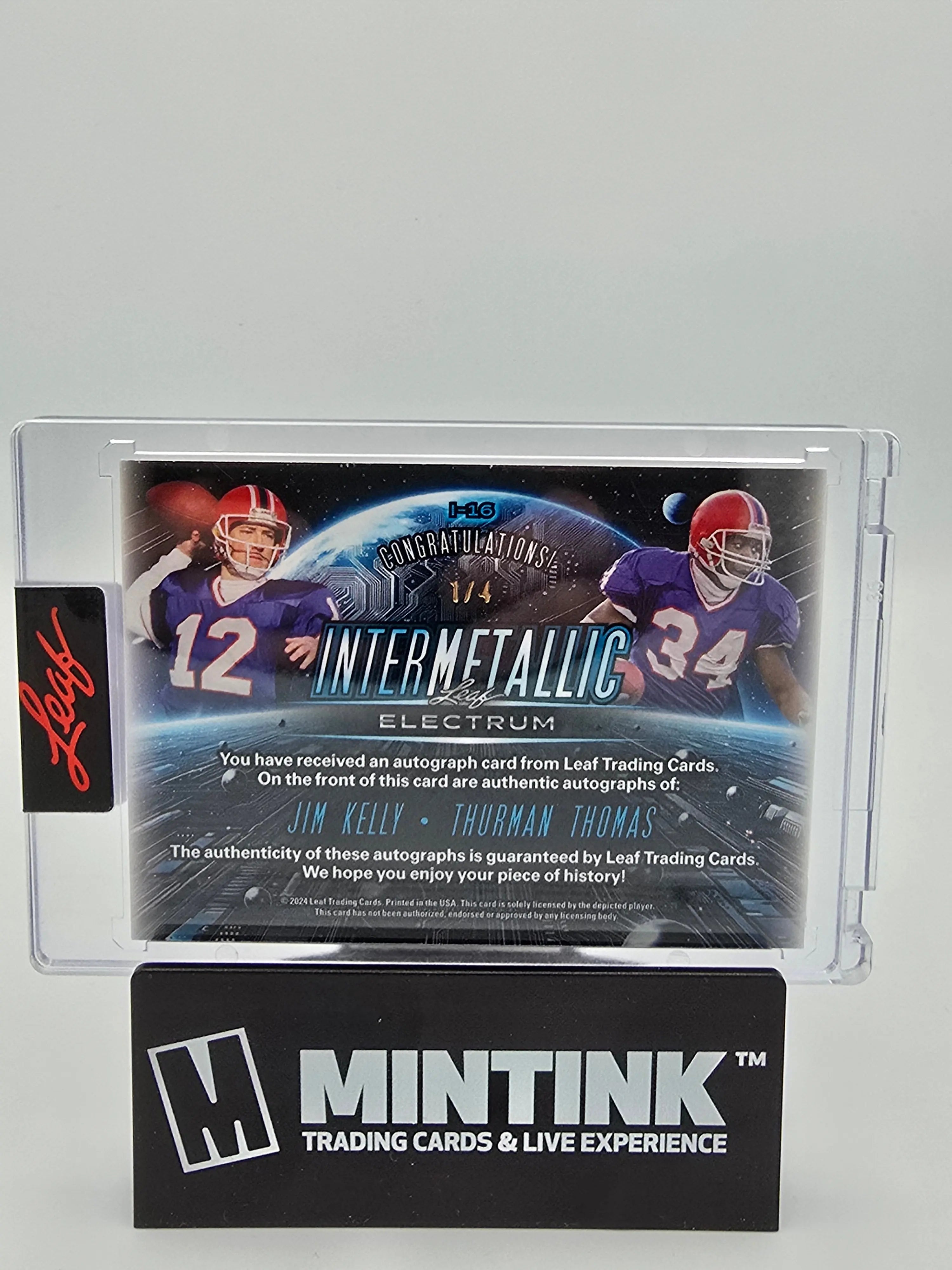 2024 Leaf Electrum Football J. Kelly/T. Thomas Dual Autographs Pink Intermetallic 1/4 - Rare Collectible Trading Card for NFL Fans & Sports Memorabilia Collectors - Perfect for Display, Investment, and Gifting