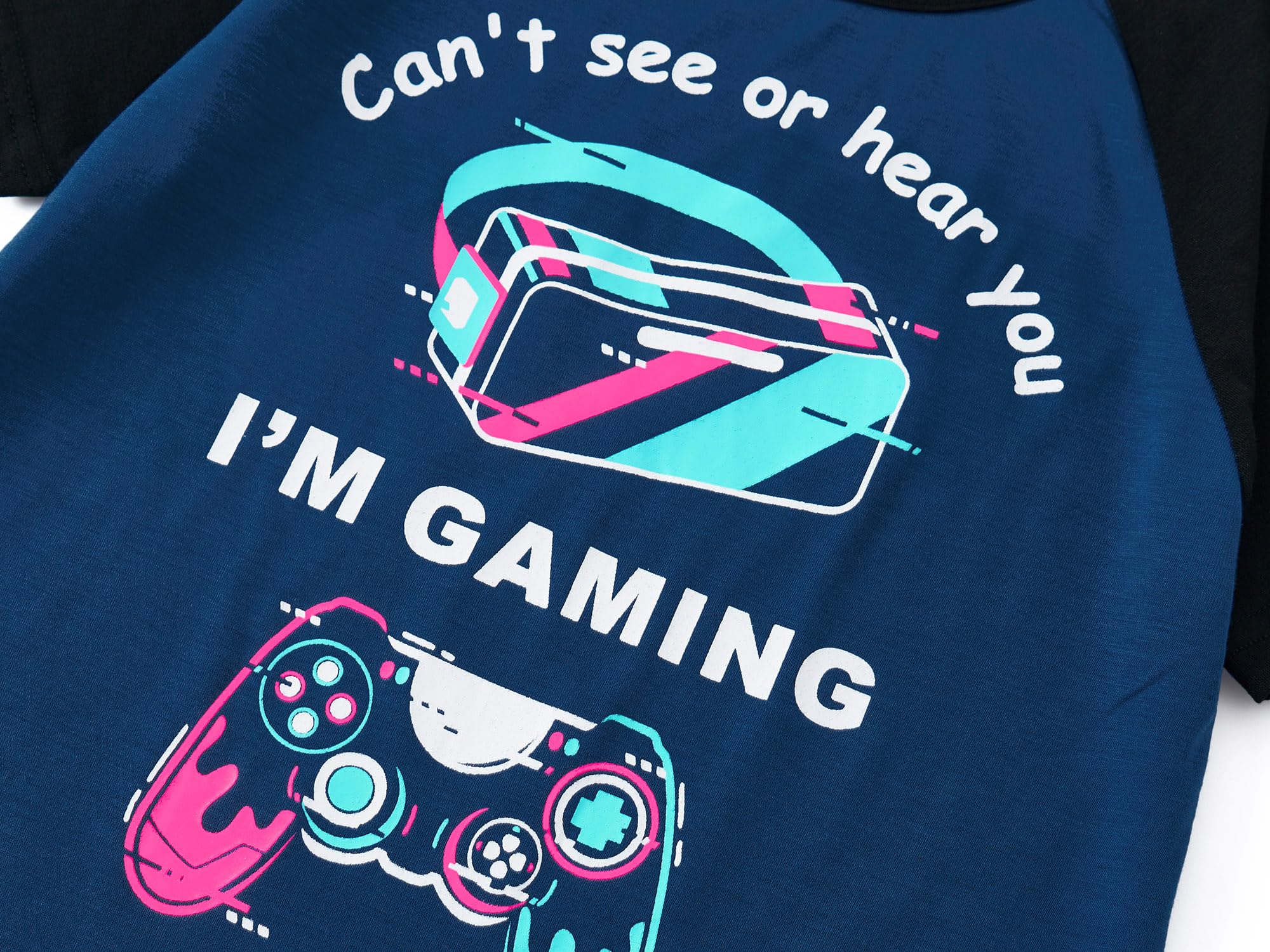 Tebbis 2-Piece Soft Cotton Boys' Pajama Set - Gamer Print Short Sleeve & Pants (Sizes 6-18) - Perfect for Sleepovers, Gaming Nights & Relaxing at Home