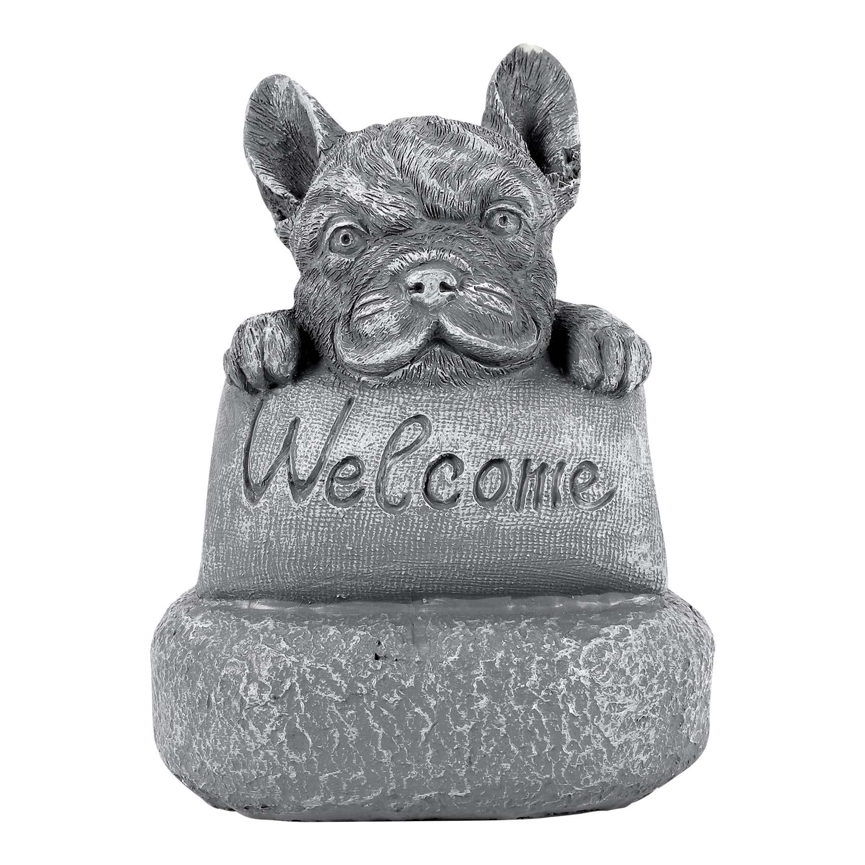 Ruelen French Bulldog Welcome Statue - Durable Outdoor Garden Decor for Home, Yard & Patio | Perfect for Welcoming Guests & Enhancing Curb Appeal