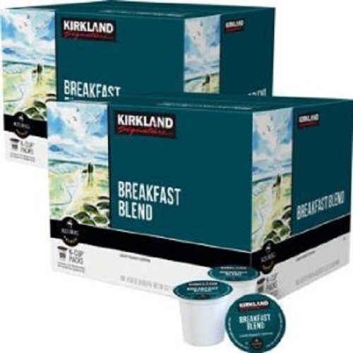 Kirkland Breakfast Blend Coffee Pods 25 Count - Medium Roast K-Cup Pods Compatible with Keurig 2.0 & Single Serve Brewers - Rich & Smooth Caffeinated Coffee for Morning Energy Boost & Office Use