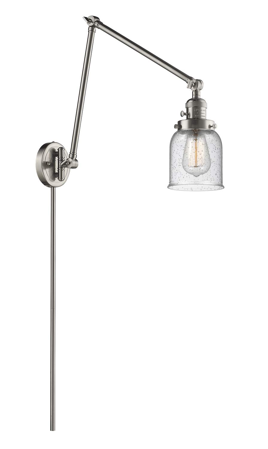 Innovations 238-SN-G54-LED Vintage Style Swing Arm Lamp - Dimmable LED Desk Light with Brushed Satin Nickel Finish - Perfect for Reading Nook, Home Office or Bedside Table Lighting