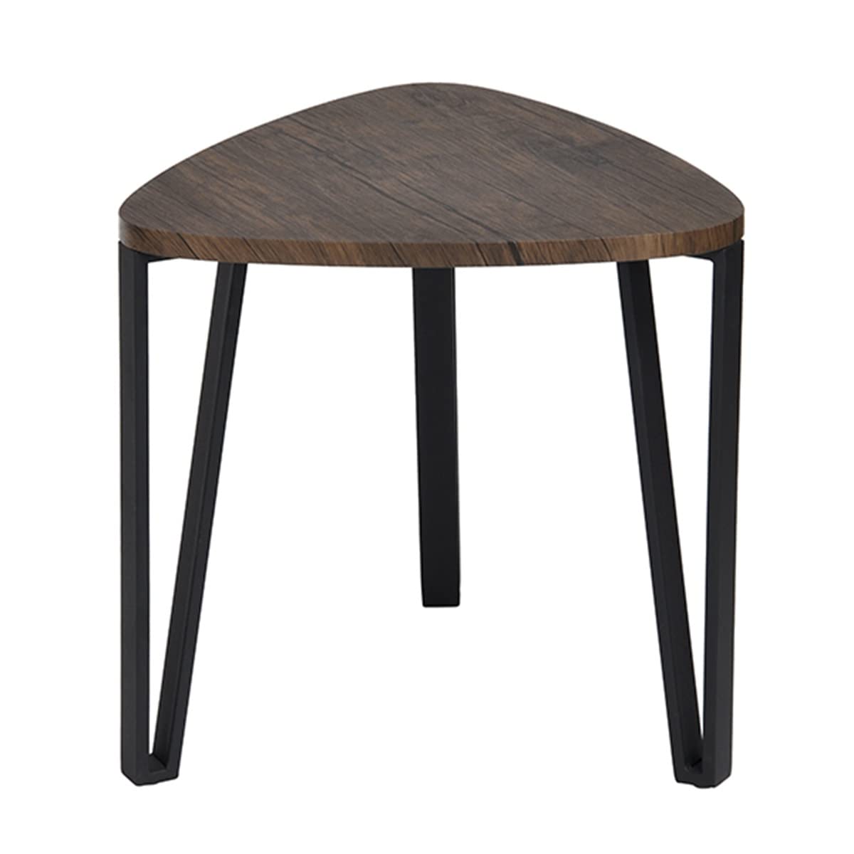 Vintage Brown Nesting Triangle Coffee Table Set of 3 - Stackable Side Tables for Living Room, Bedroom, or Office