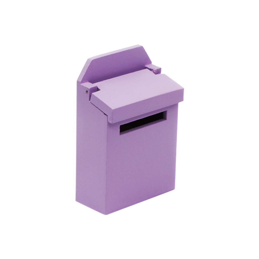 1:12 Scale Miniature Wooden Dollhouse Mailbox - Colorful Outdoor Postbox Decoration Accessories for Dollhouse, DIY Crafts & Collectibles | Perfect for Dollhouse Displays, Miniature Scenes & Gift Giving