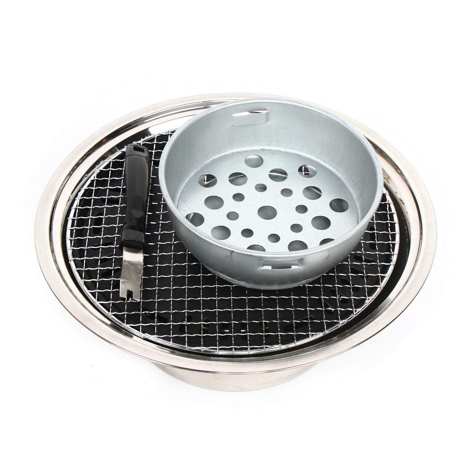 Portable Stainless Steel Charcoal BBQ Grill - Japanese Korean Style Outdoor Table Grill Stove for Camping, Picnics & Backyard Cooking (Fits 1-5 People) | Perfect for Family Gatherings, Tailgating & Outdoor Adventures