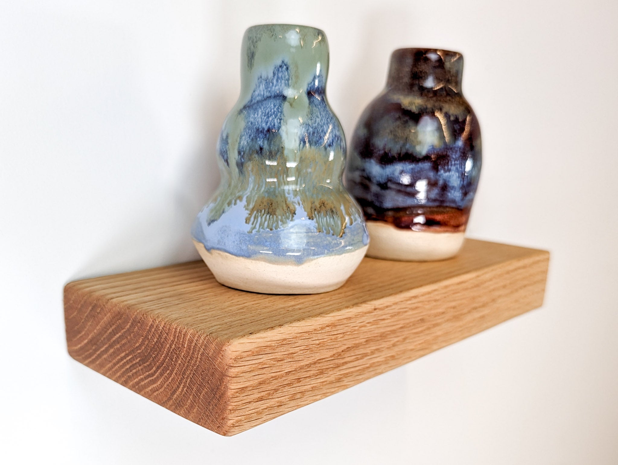Premium Solid Mahogany Floating Shelves - 6 to 10 Inch Wall Mounted Wood Shelves for Living Room, Bathroom & Home Decor