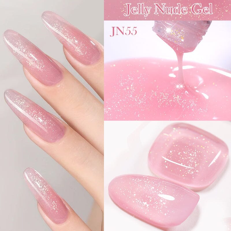 Jelly Nude Gel JN70 - 10ml Transparent Nail Polish for Natural Nails - Perfect for Manicures, Pedicures & Nail Art Designs