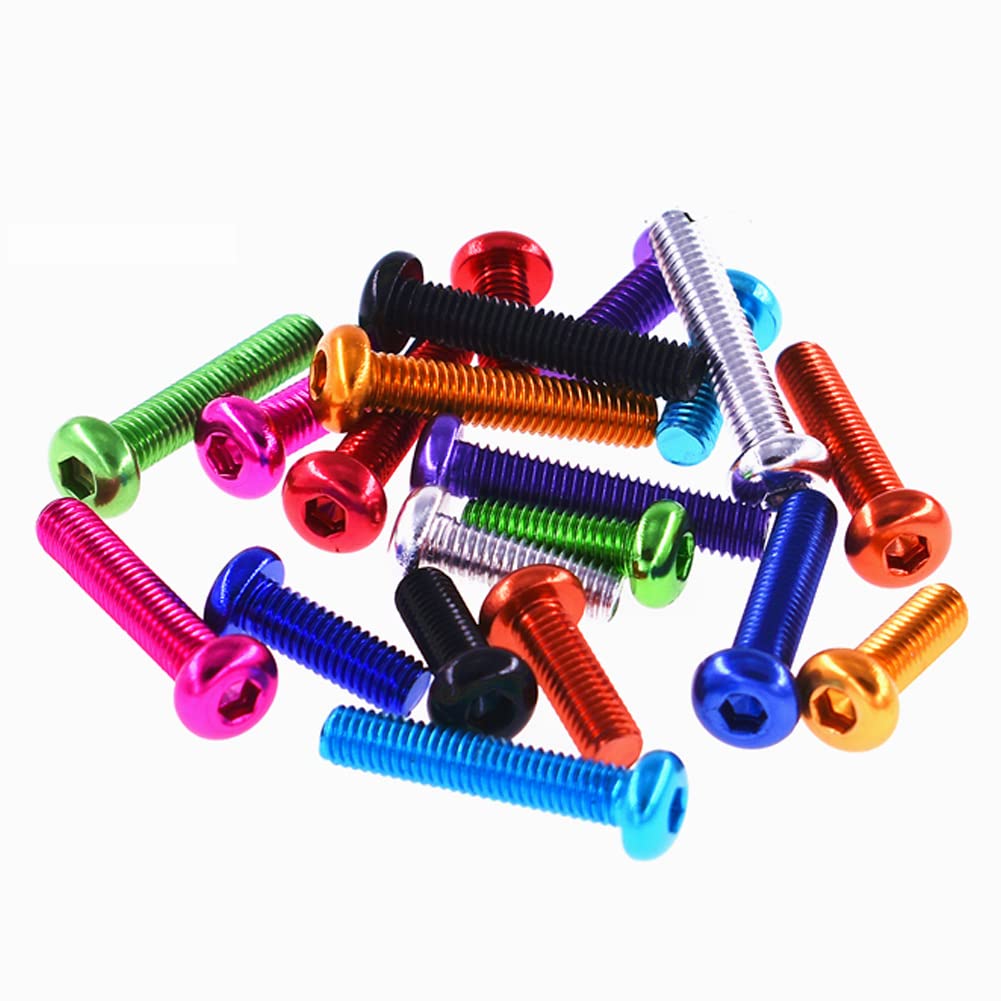 10Pcs M4X8mm Hex Socket Cap Screws - Brown Orange Aluminum for Machinery & Fasteners