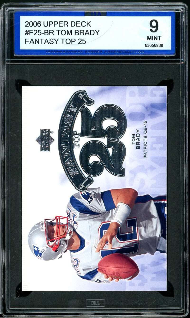 2006 Upper Deck Fantasy Top 25 #F25-BR Tom Brady Football Card - PSA 9 MINT Condition - Rare Collectible for Sports Memorabilia Fans & Investment
