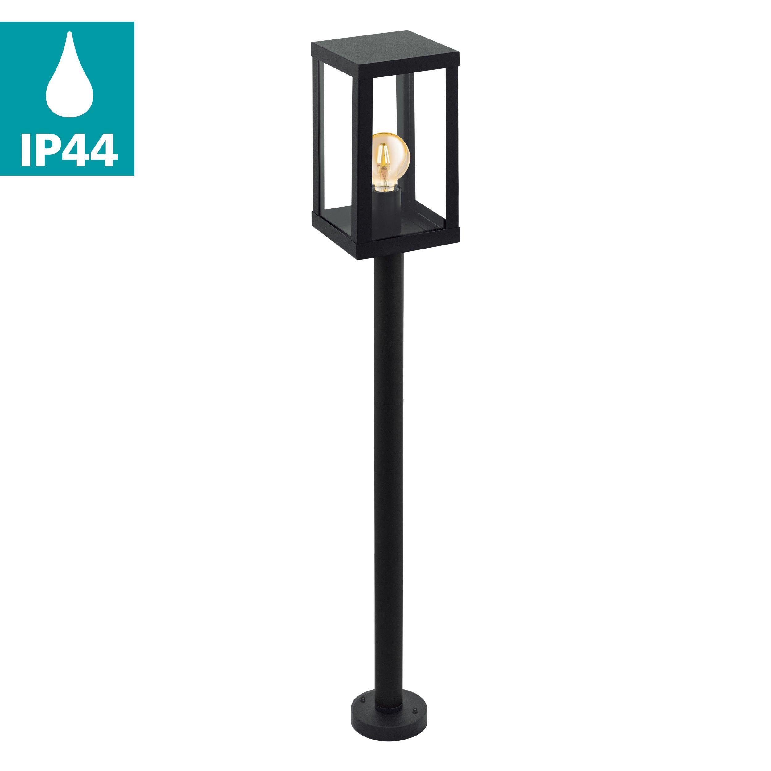 Eglo Alamonte 1 Black Post Pathway Outdoor IP44 Waterproof Light - Perfect for Garden, Walkway, and Driveway Lighting