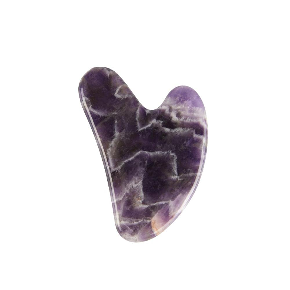 Natural Quartz Rose Amethyst & Jade Gua Sha Massage Tool - Anti-Wrinkle Facial Scraper for Skin Tightening, Neck & Face Care | Perfect for Home Spa & Self-Care Routine