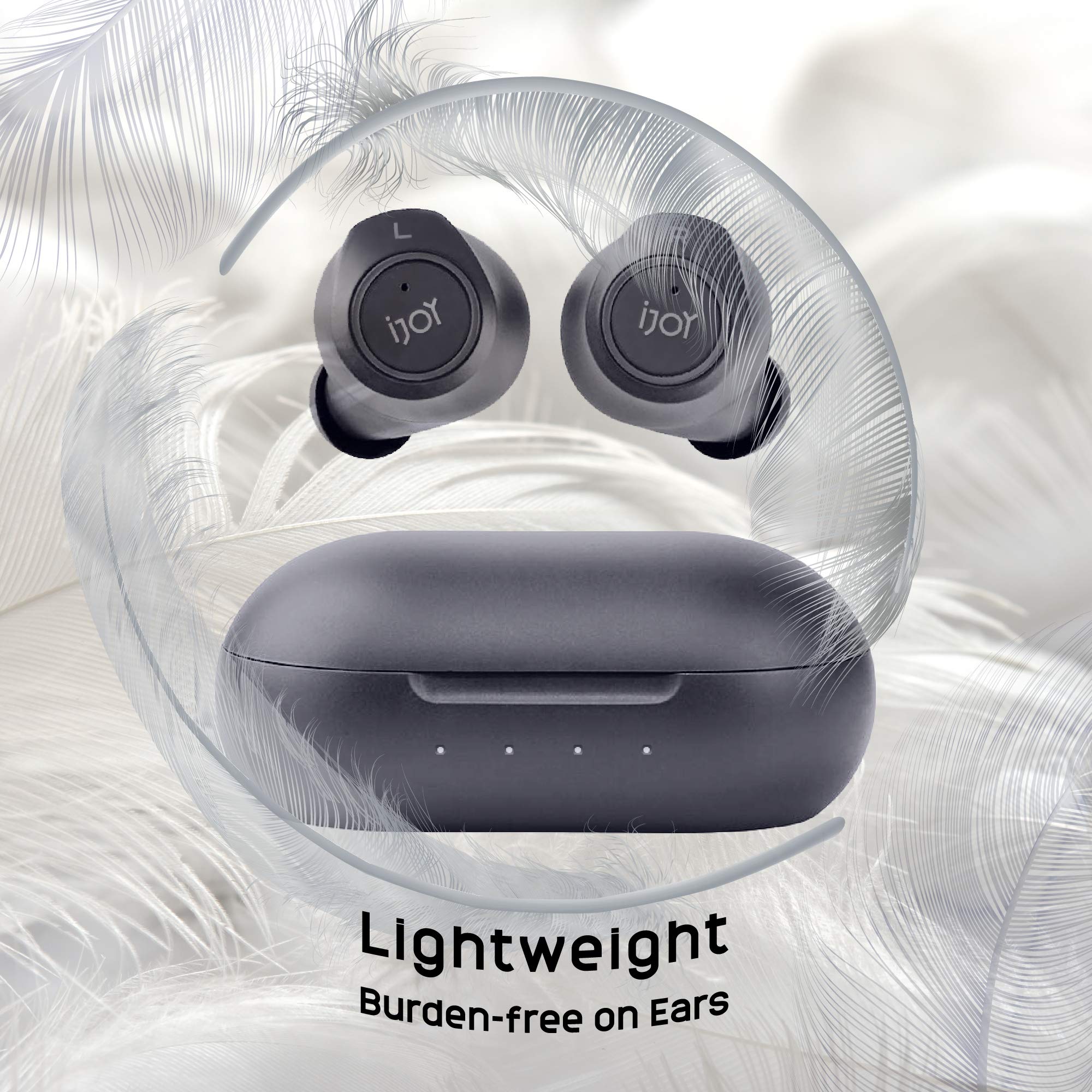 iJoy Premium Gravity TWS Wireless Earbuds Bluetooth 5.0 with Built-in Mic, Portable Charging Case, IPX4 Waterproof & Sweatproof - 30H Playtime for Running, Gym Workouts & Outdoor Activities
