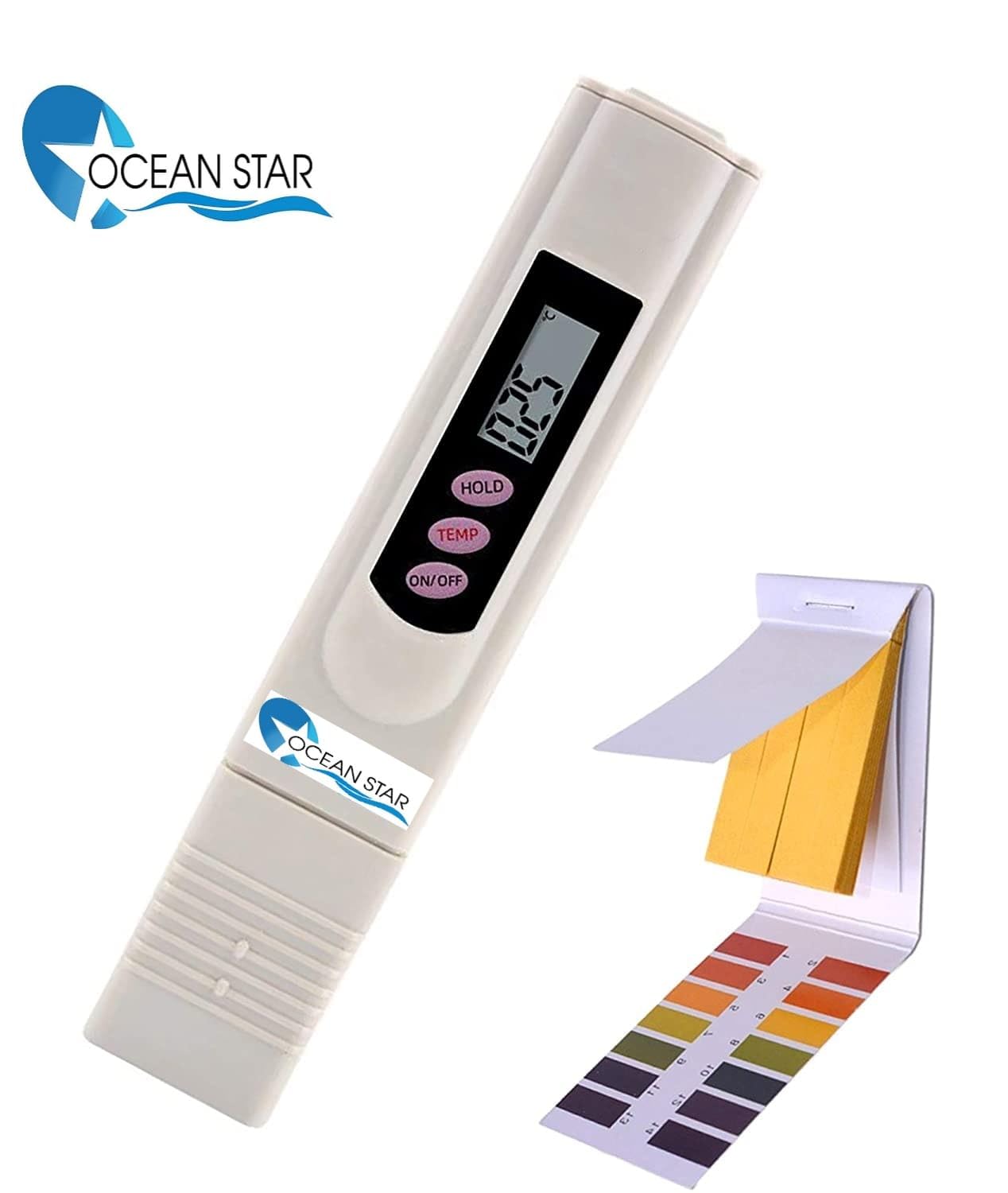 OCEAN STAR Digital LCD TDS Meter for RO Water Filter Testing - Includes Carry Case & pH 1-14 Test Strips | Accurate Water Quality Measurement for Drinking, Aquariums, and Hydroponics