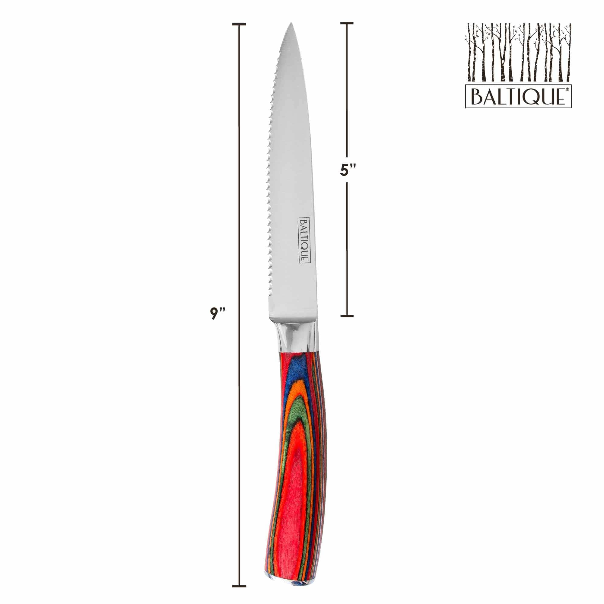 Baltique® Marrakesh Collection - Premium 6-Piece Steak Knife Set with Ergonomic Handles - Perfect for Fine Dining, BBQ Parties & Steakhouse-Style Meals at Home