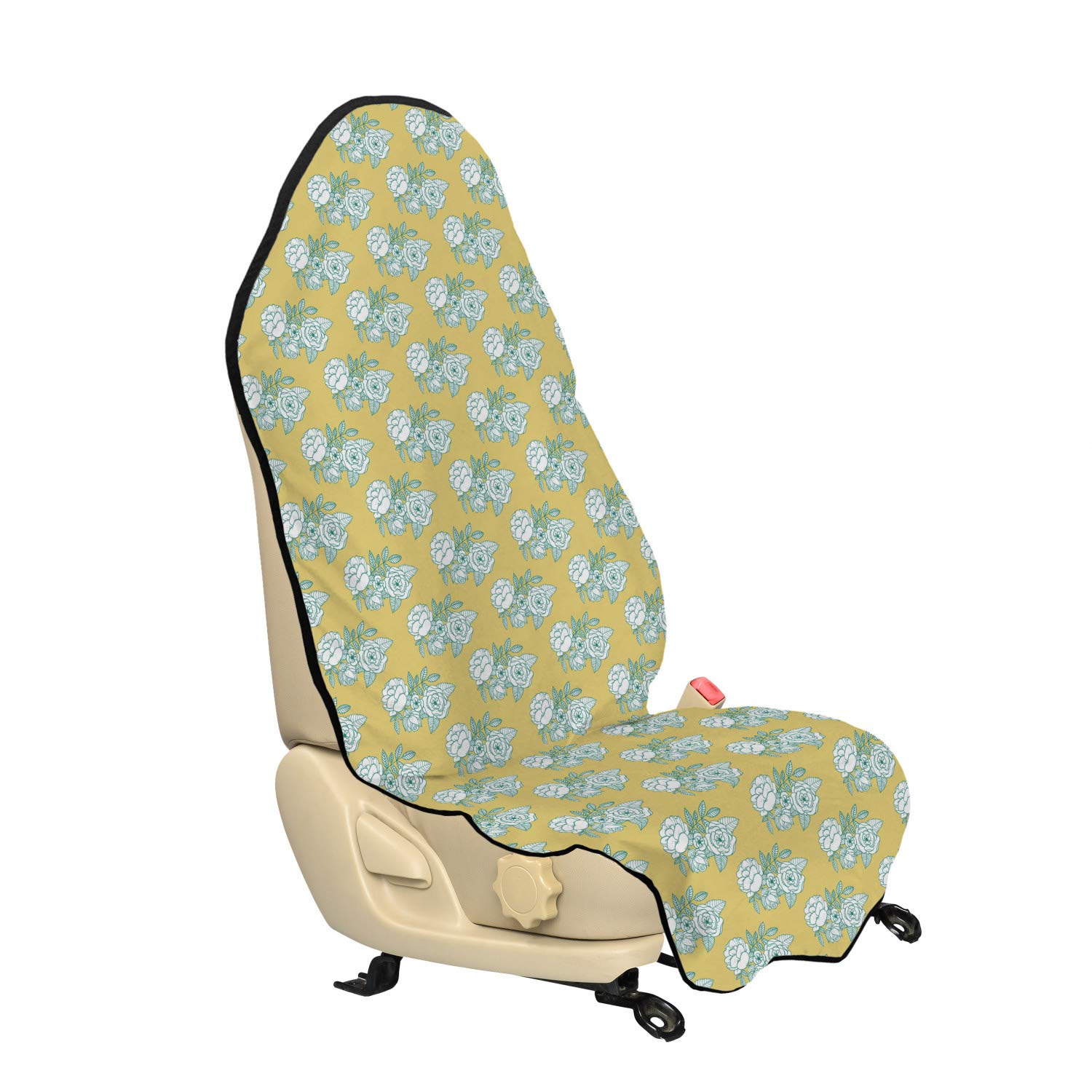 Ambesonne Floral Car Seat Cover Hoodie - Non-Slip Universal Fit 30