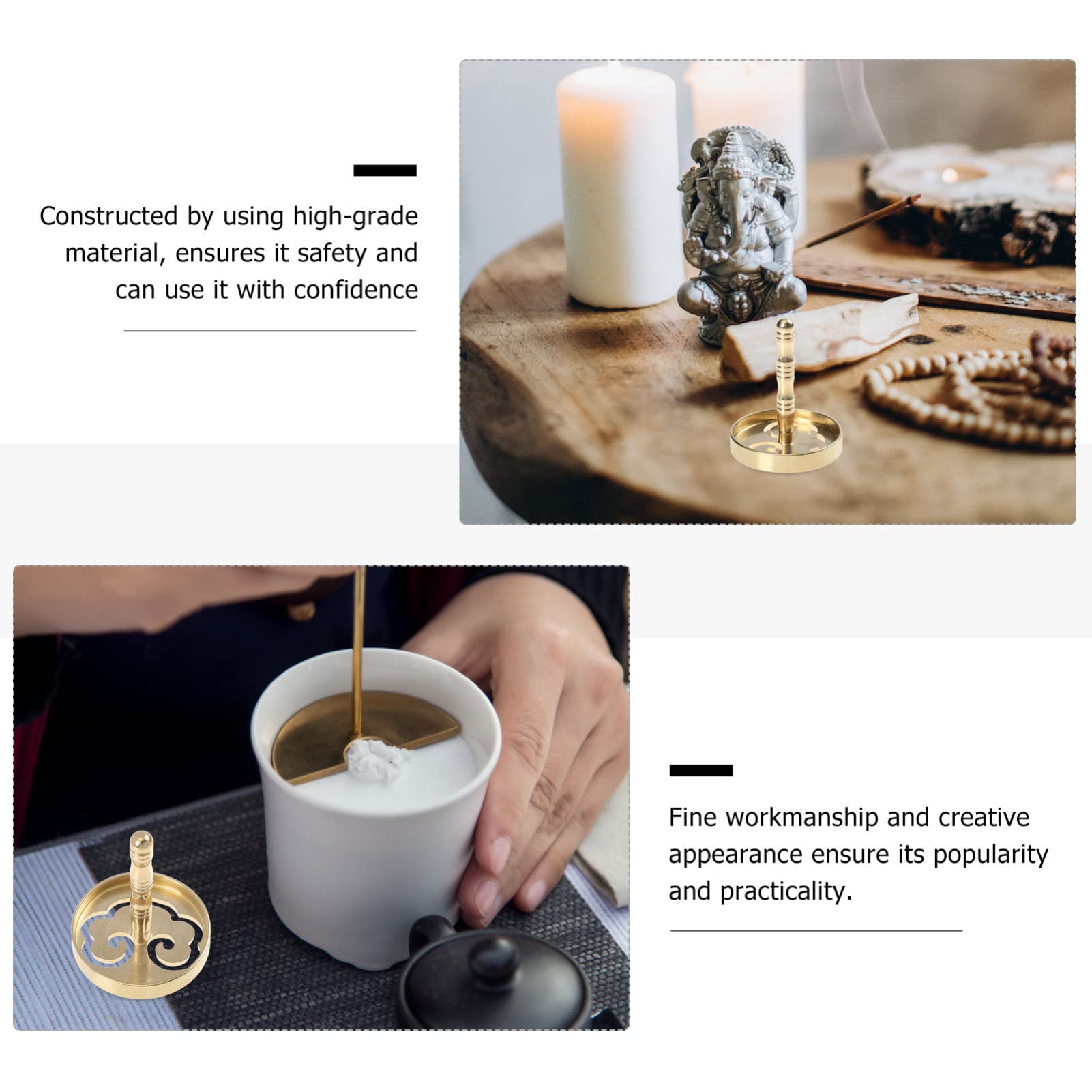 Premium Copper Incense Ash Press Mold - Cabilock 1pc Delicate Incense Burner for Powder Pressing | Perfect for Aromatherapy, Meditation & Home Fragrance