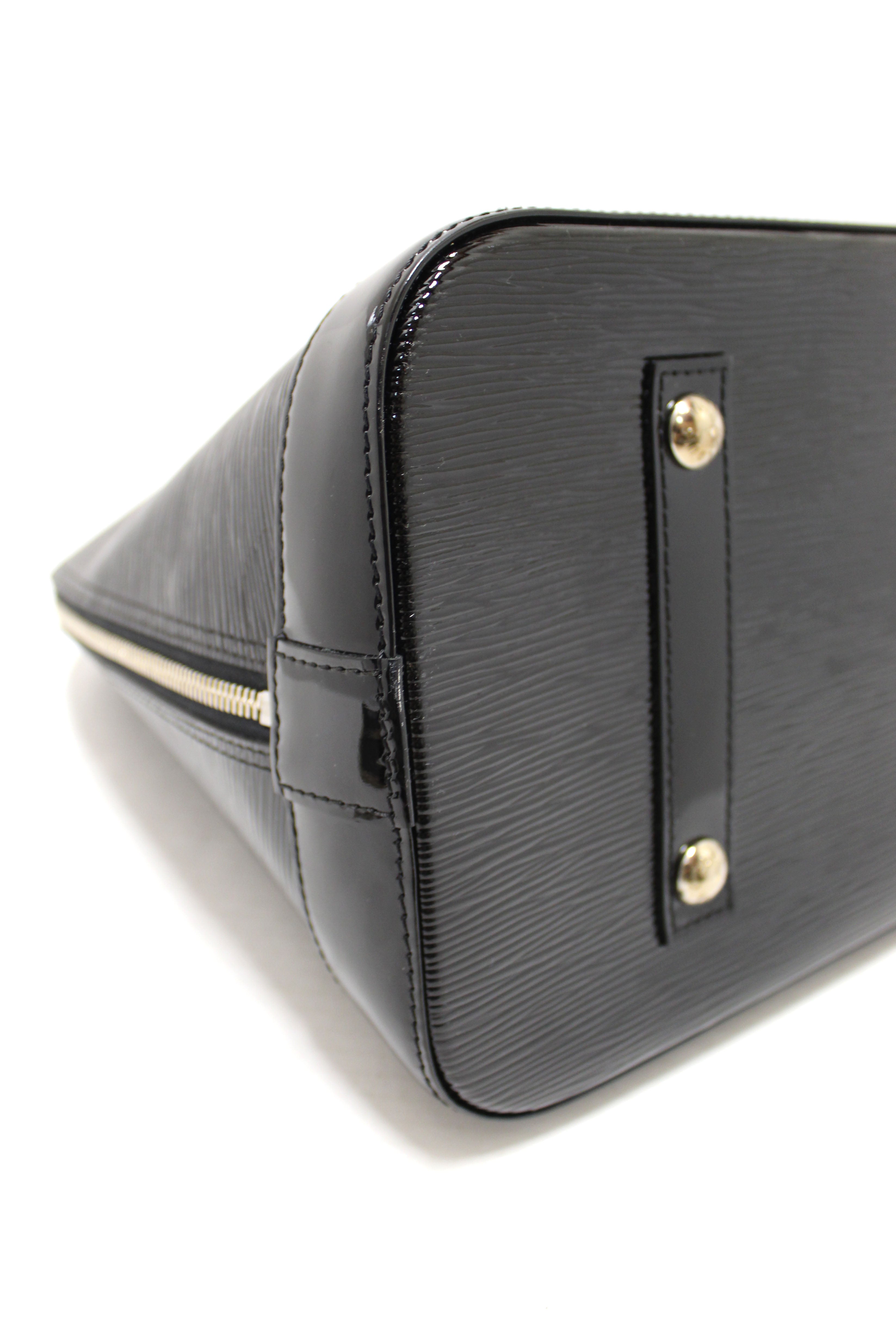 Authentic Louis Vuitton Black Epi Leather Alma GM Handbag for Women - Luxury Designer Tote for Work, Travel & Special Occasions