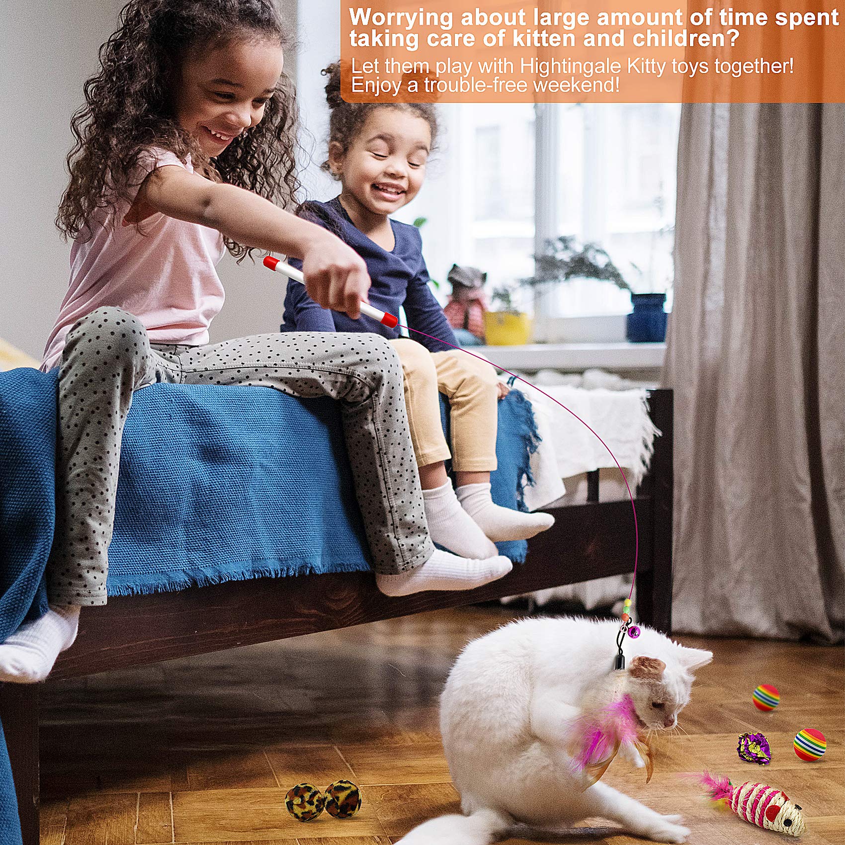 21-Piece Interactive Cat Toys Set for Indoor Kittens - Includes 3-Hole Tunnel, Teaser Wand, Feather Balls & Mice - Perfect for Playtime, Exercise & Bonding with Your Feline Friend