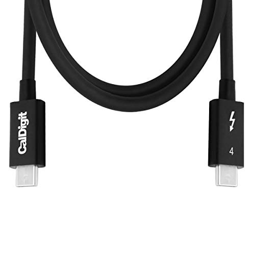 CalDigit Thunderbolt 4 Cable 2m (6.56ft) - 40Gbps High-Speed Data Transfer & 100W Power Delivery, Active Thunderbolt 4/USB4 Cable Compatible with MacBook Pro, iMac, iPhone 15, Thunderbolt 3 & USB-C Devices - Perfect for 4K Video Editing, Fast Charging & High-Performance Data Transfer