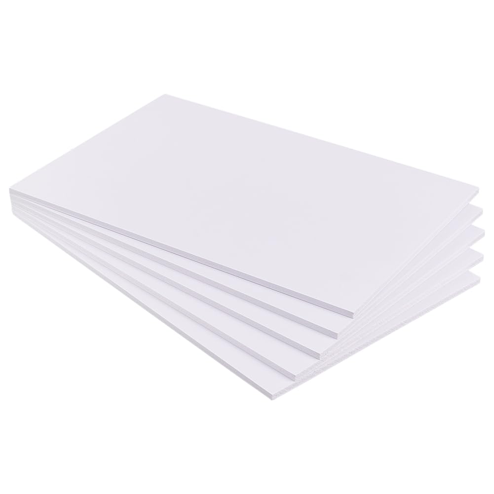 BENECREAT 5-Pack White PVC Foam Boards 11.8x7.8 Inches - 5mm Thick Expanded PVC Sheets for Signage, Displays, School & Office Projects - Perfect for DIY Crafts, Art Projects, and Professional Sign Making