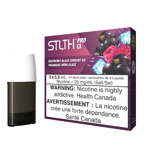 STLTH PRO X Pods - Raspberry Black Currant Ice Flavor | 5.5mL Vape Pods for Smooth & Refreshing Vaping Experience | Perfect for On-the-Go Use & Relaxation