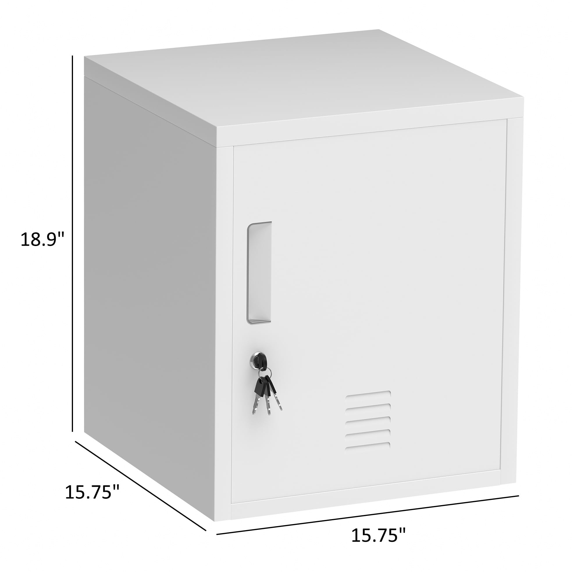 Metal Storage Locker Cabinet with Locking Door & Adjustable Shelf - Secure Organizer for Home, Office, Classroom & Workshop (White) - Perfect for Storing Supplies, Tools & Personal Items