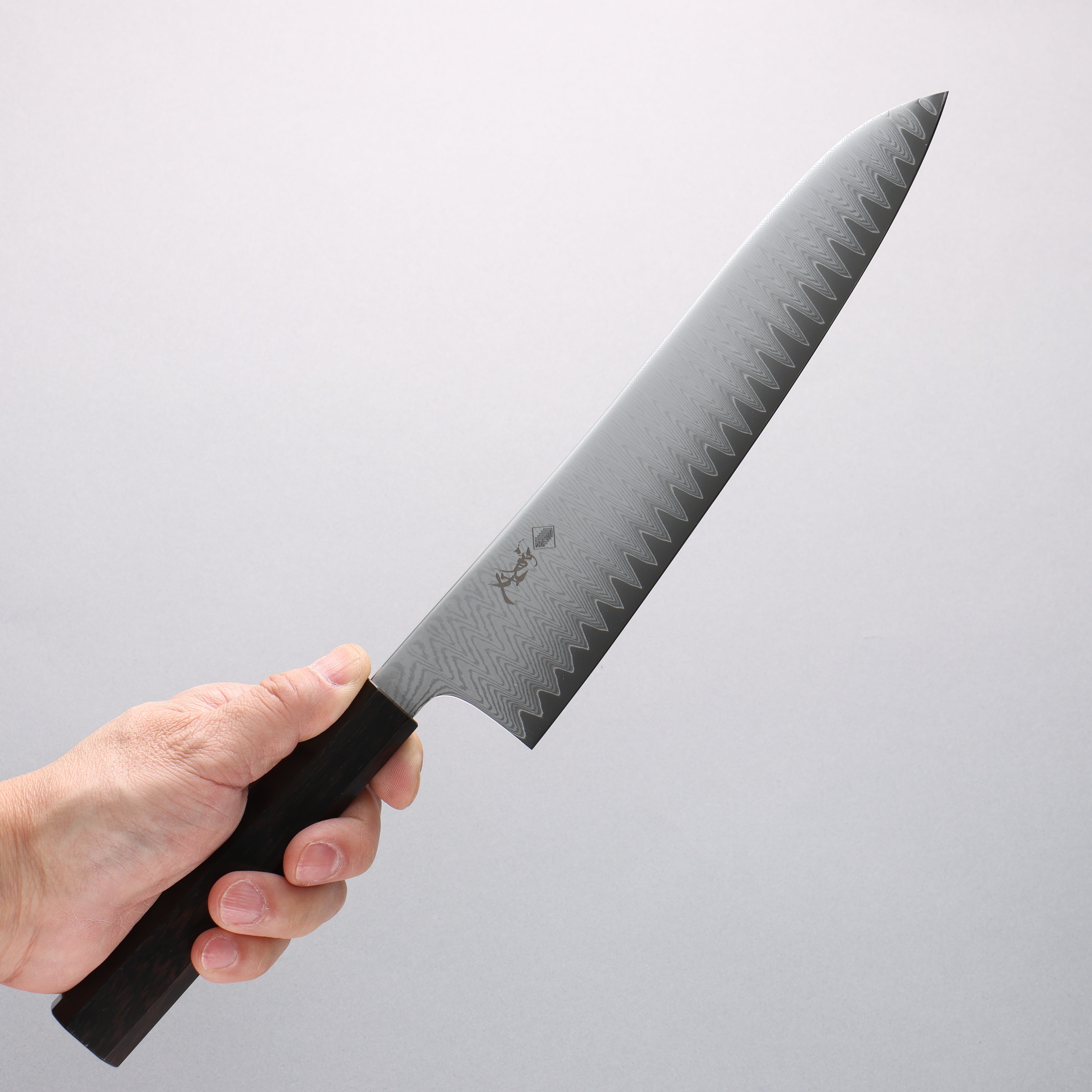 Premium Kanjyo VG10 Damascus Gyuto Japanese Chef Knife 240mm - Ebony Wood Handle - Perfect for Sushi, Meat Slicing & Professional Cooking