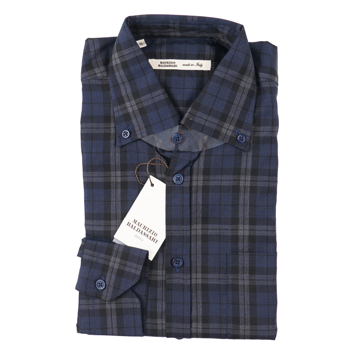Maurizio Baldassari Men's Lightweight Wool Shirt - Breathable & Comfortable Button-Down for Business Casual & Travel