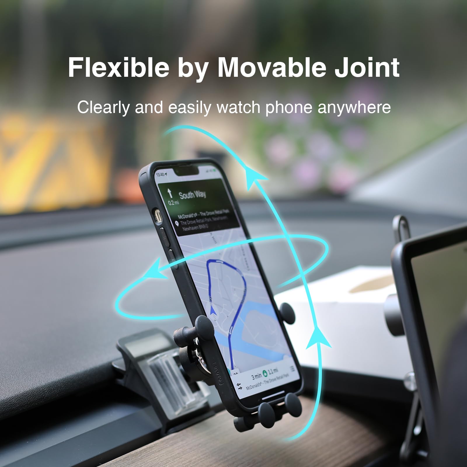 Tesheer Tesla Phone Mount for Model 3 & Y - Gravity Auto-Grip Foldable Holder - 2024 Tesla Accessories for Secure Driving & Navigation
