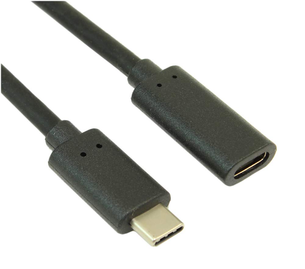 MyCableMart 6inch USB 3.2 Gen 2 Type-C Male to Female Extension Cable - 10Gbps High-Speed Data Transfer - Black - Perfect for Laptop, Smartphone & Tablet Connectivity