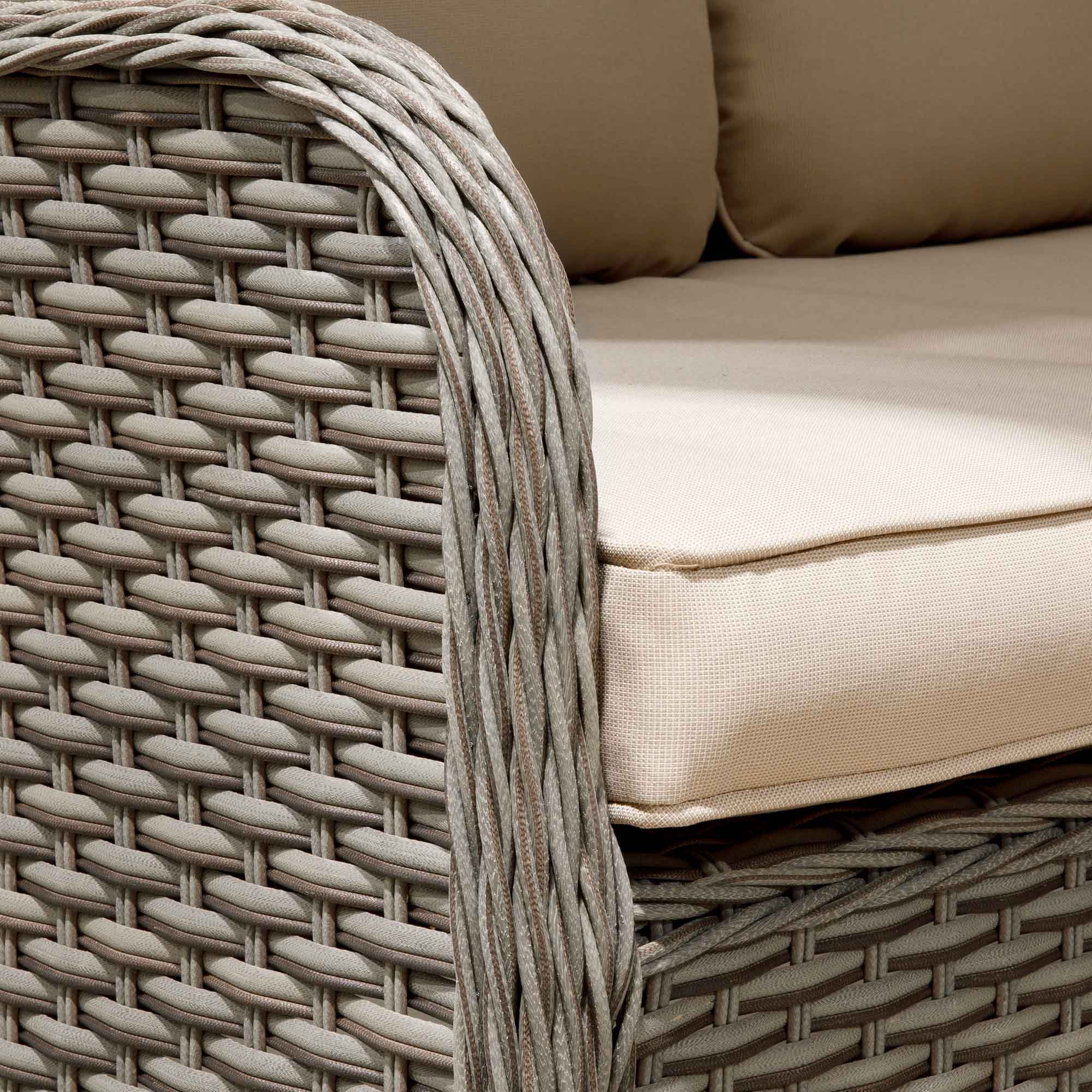 Premium Chester Rattan Wicker 5-Piece Outdoor Corner Sofa Set - Weather-Resistant Brown Patio Furniture (DG72) | Perfect for Backyard, Poolside & Garden Relaxation