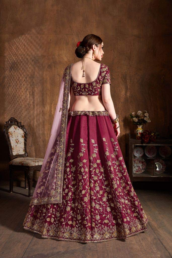 Blue Raw Silk Indian Designer Semi-Stitched Lehenga Choli Set with Dupatta - Elegant Bridal Wedding Outfit for Mehndi, Sangeet & Reception