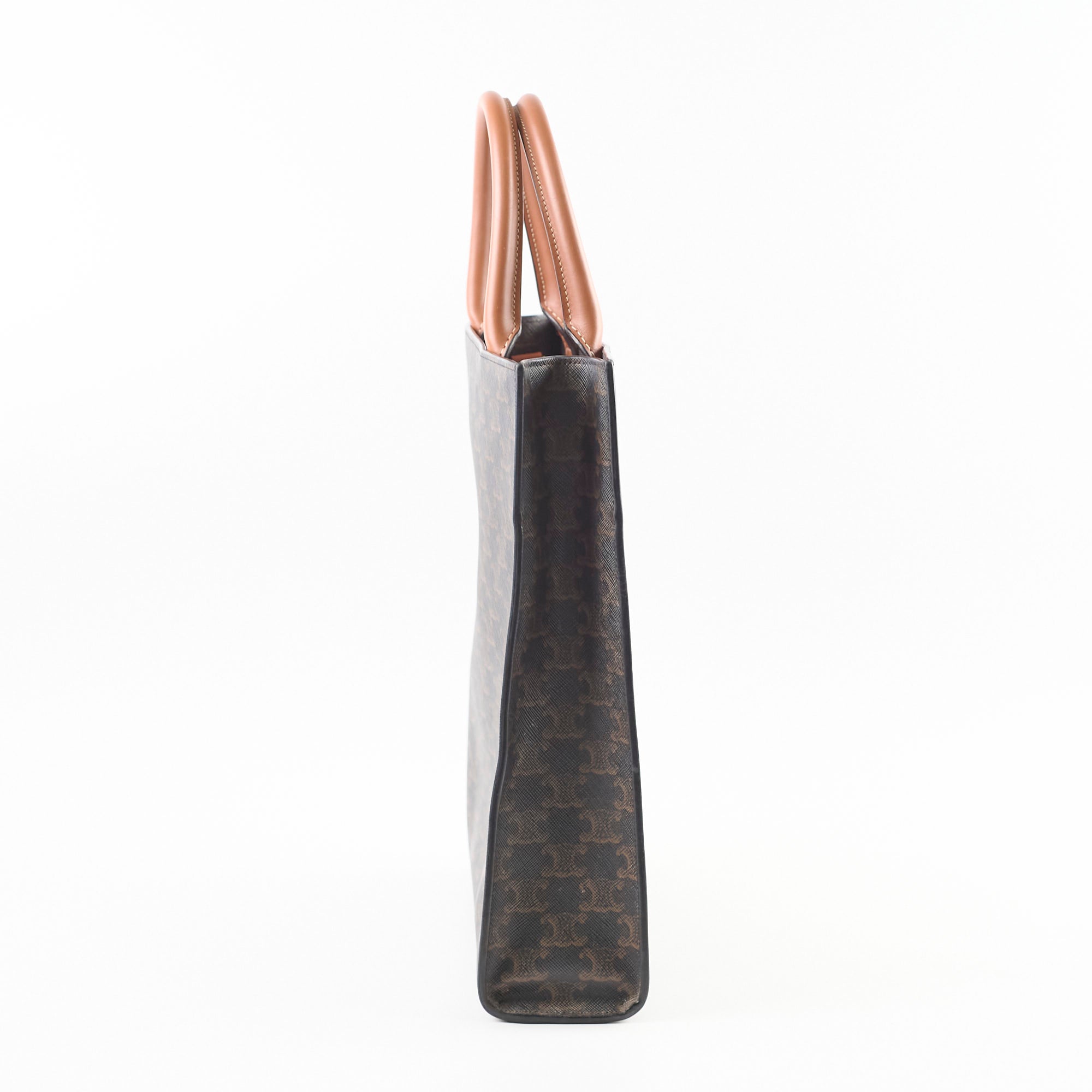 Celine Vertical Cabas Canvas Tote Bag in Brown - Stylish & Spacious Handbag for Work, Travel & Everyday Use