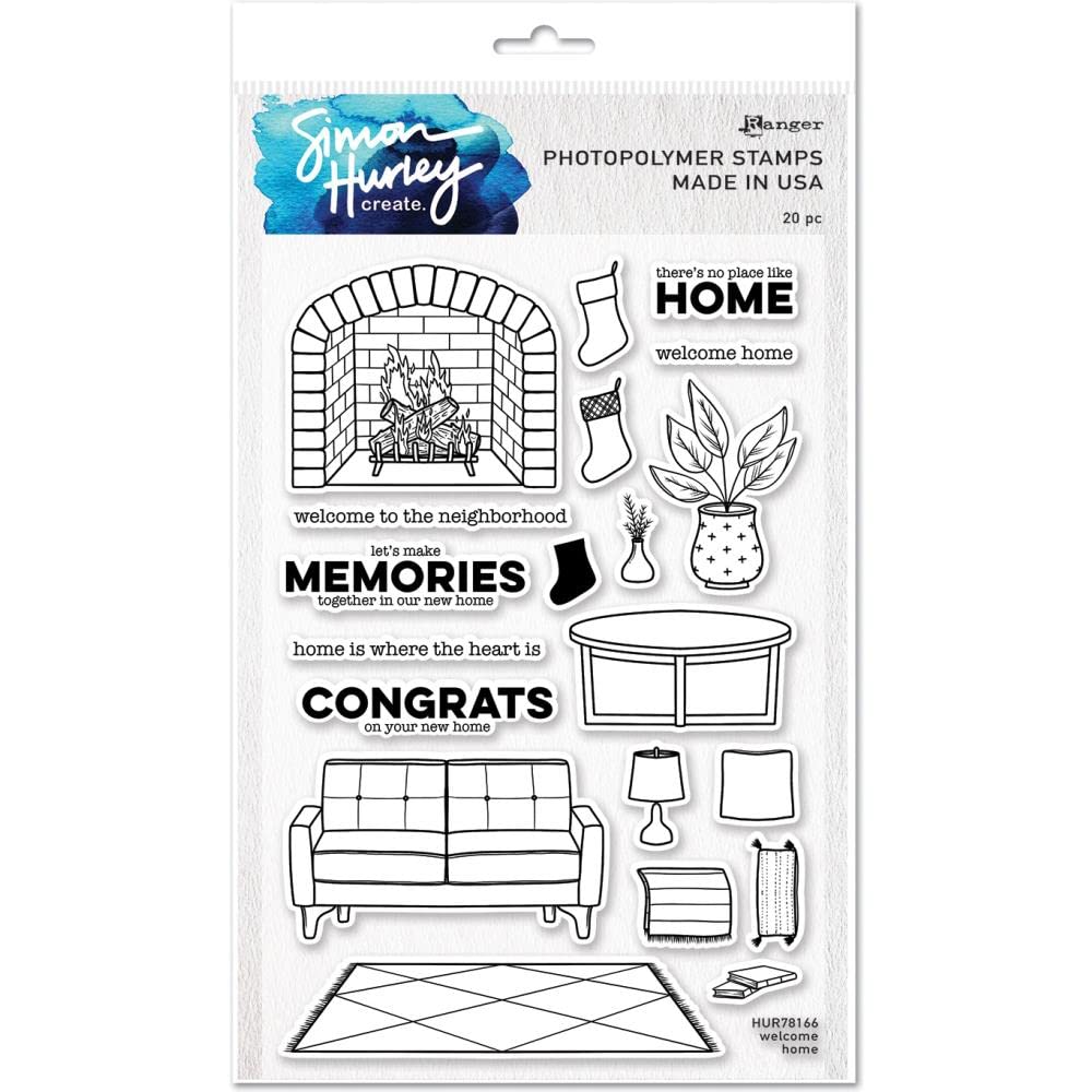 Simon Hurley SIMN Hurley Stamps - Welcome Home Clear Stamps for Card Making, Scrapbooking & DIY Projects | Perfect for Greeting Cards, Invitations & Home Decor