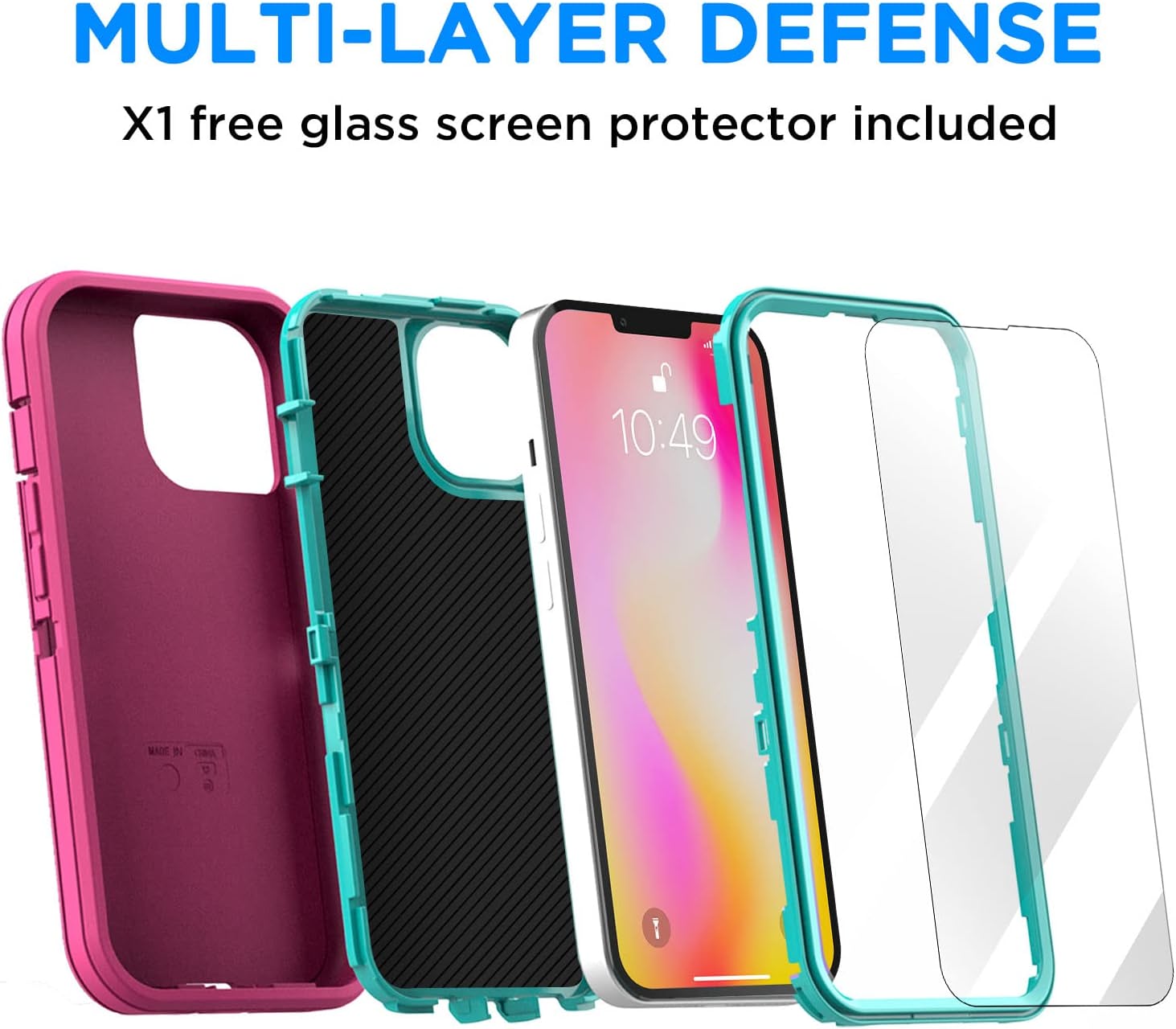 iPhone 14 Plus Case (6.7 Inch) Shockproof Durable Protective Cover - Perfect for Outdoor Activities, Travel & Daily Use