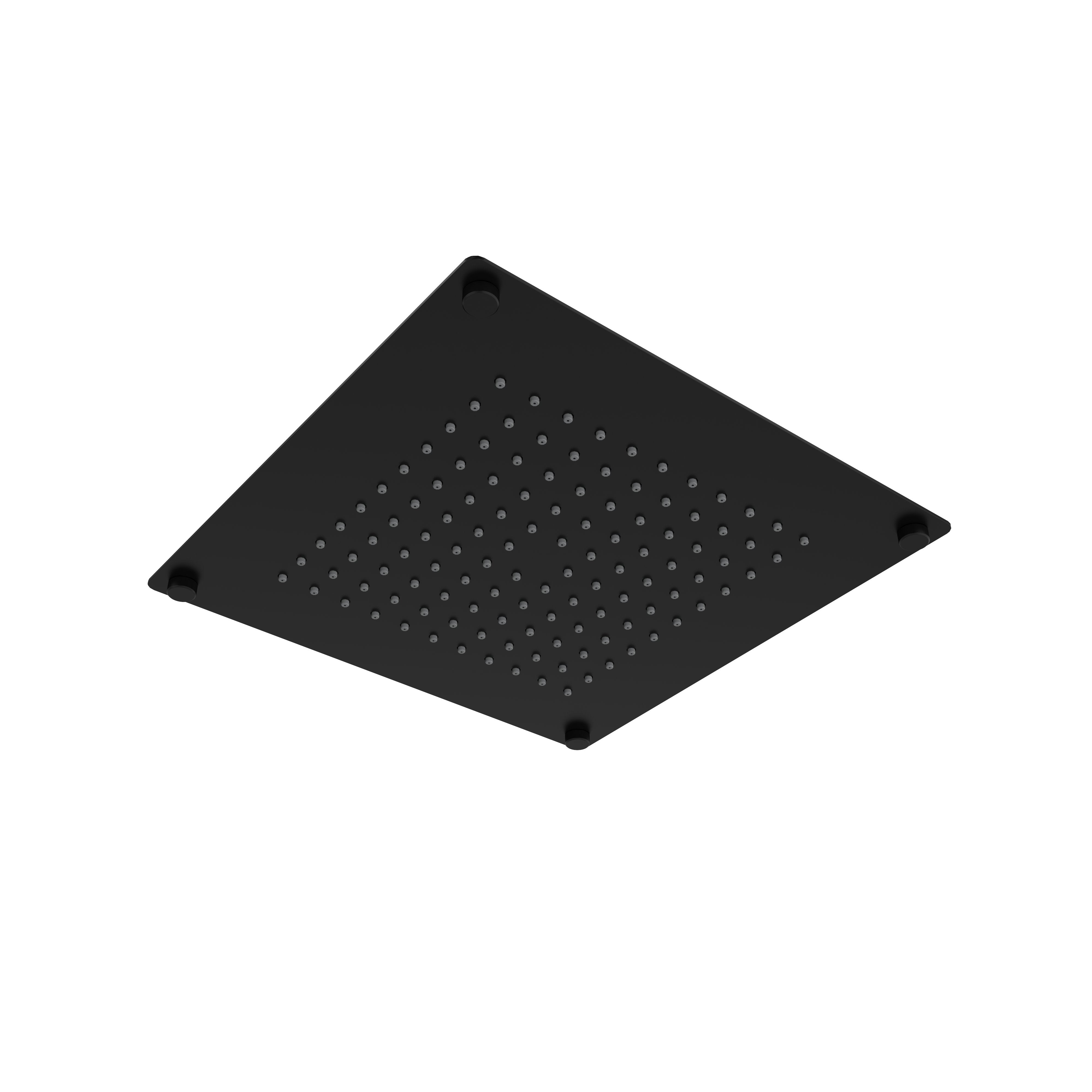 RIOBEL 10-Inch Built-In Rain Square Showerhead in Matte Black (480BK) - Luxury Rainfall Shower for Spa-Like Bathroom Experience