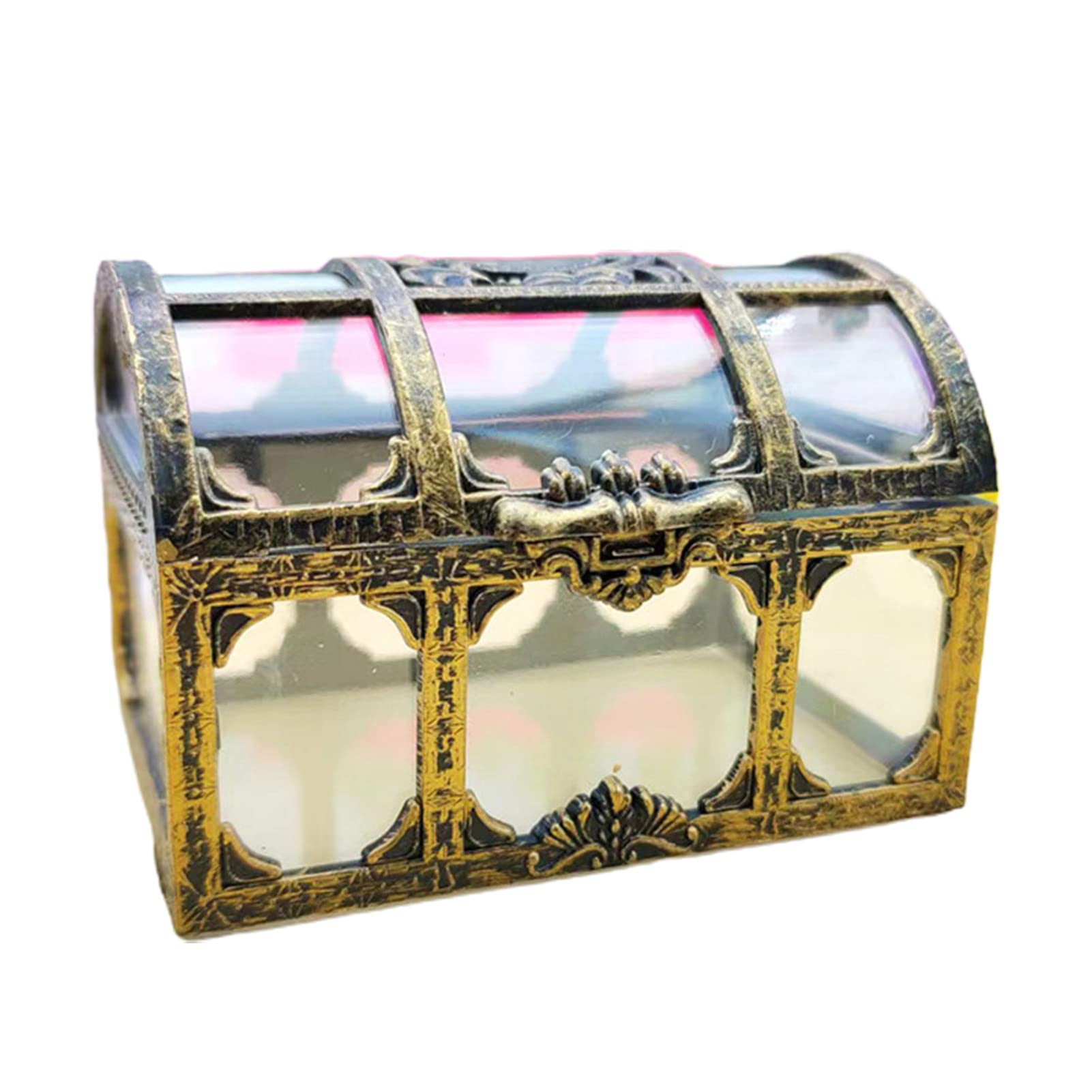 Vintage Jewelry Box with Antique Brass - Transparent Jewelry Organizer Case for Necklaces, Rings & Earrings - Perfect for Gift Storage, Travel & Home Decor