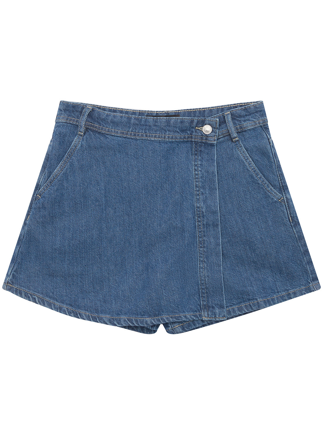 Blue Rigid Denim Skort for Women & Girls (Size 7-16) - Perfect for School, Casual Outfits and Summer Fashion