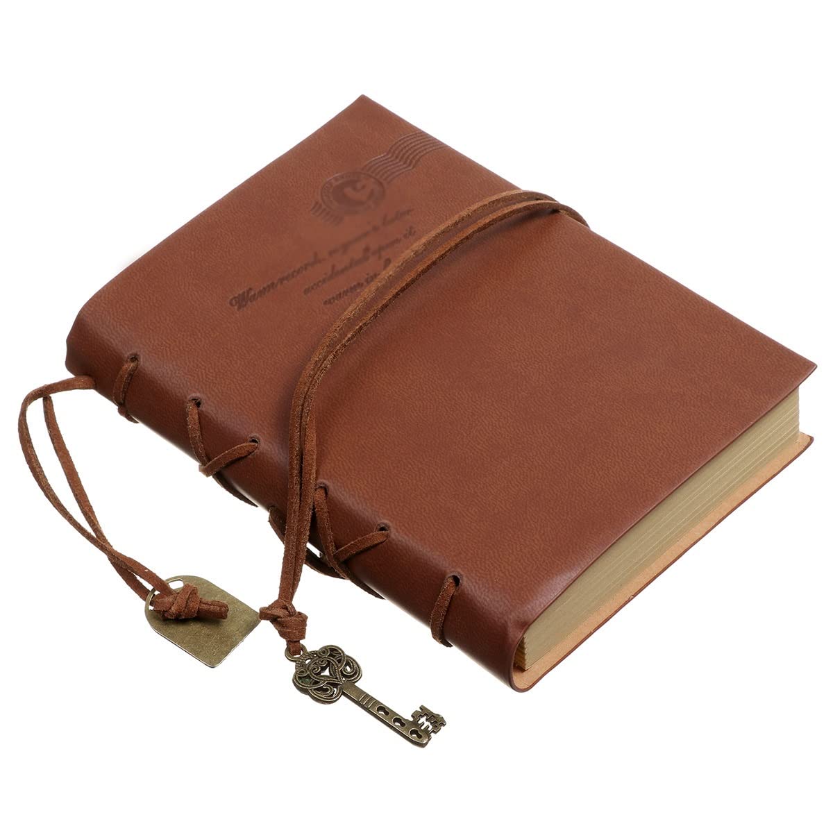 Vintage Leather Writing Journal - Classic Retro Bound Notebook with String Key, Unlined Blank Pages for Travel Diary, Note Taking & Creative Writing | Perfect Gift for Writers & Travelers