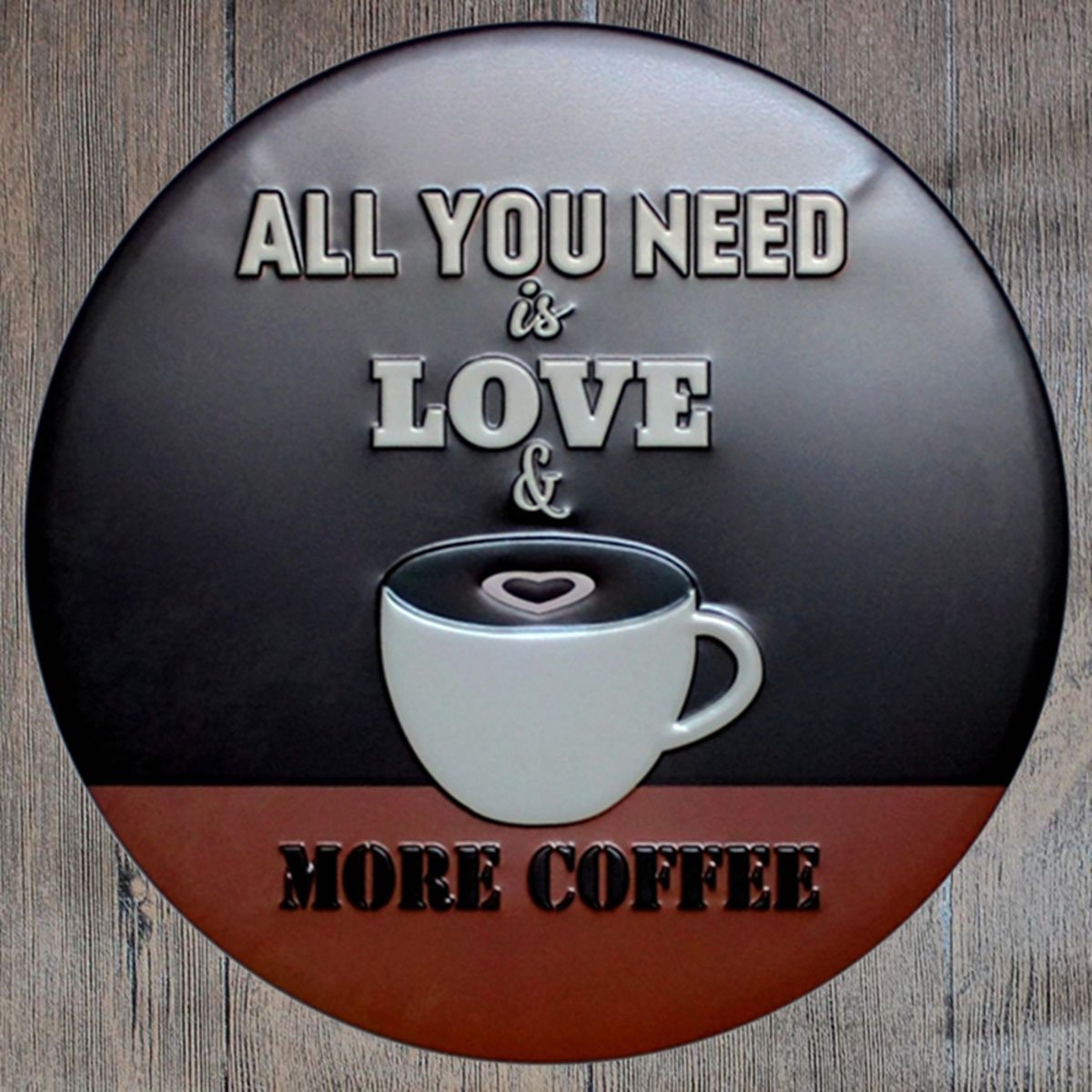 Vintage Round Embossed Metal Tin Sign Poster - All You Need Is Love - Retro Wall Decor for Home, Bar, Cafe & Man Cave