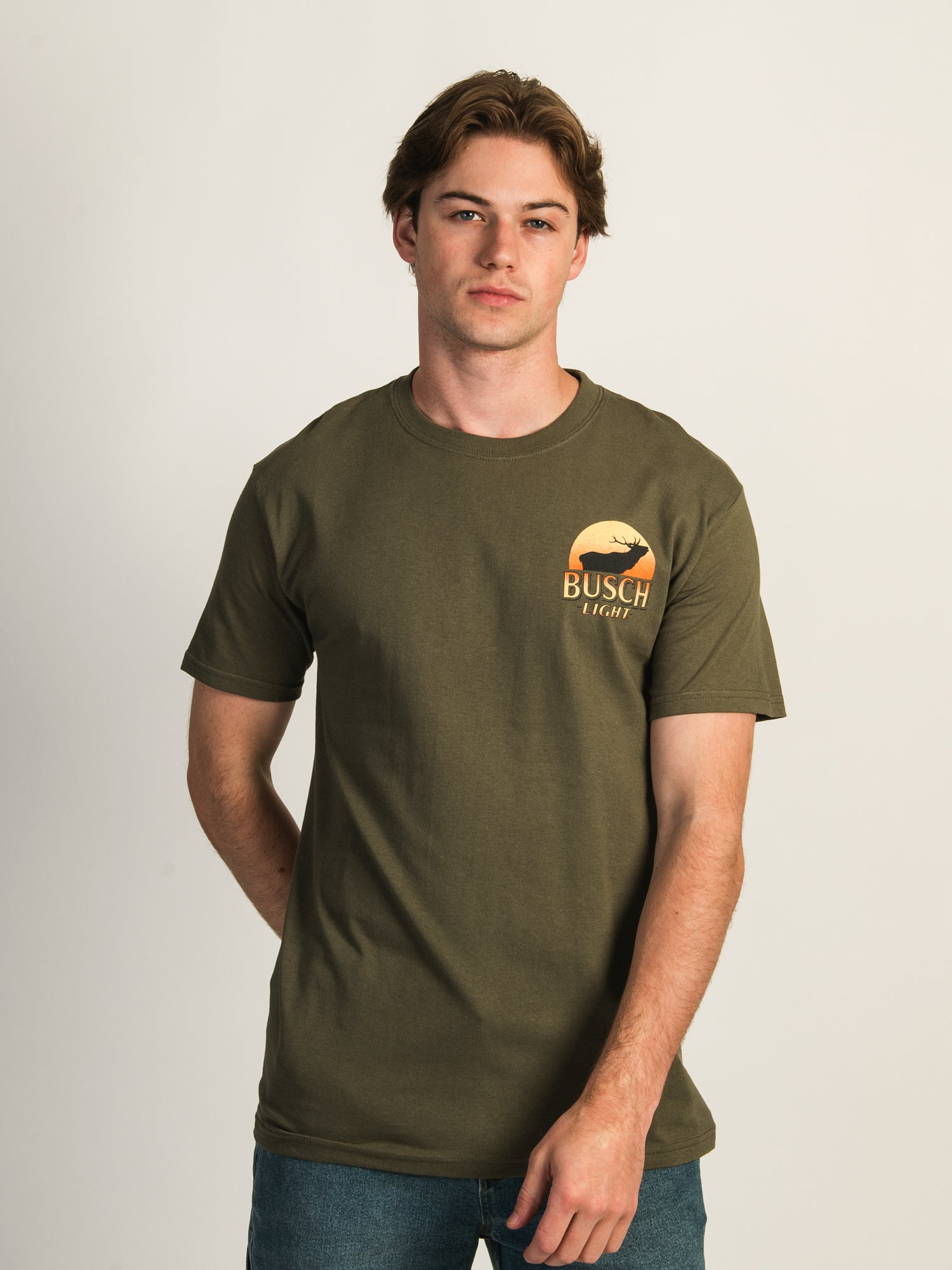 Busch Light Outdoors T-Shirt - Comfortable Casual Tee for Men - Perfect for Camping, Hiking & Outdoor Adventures