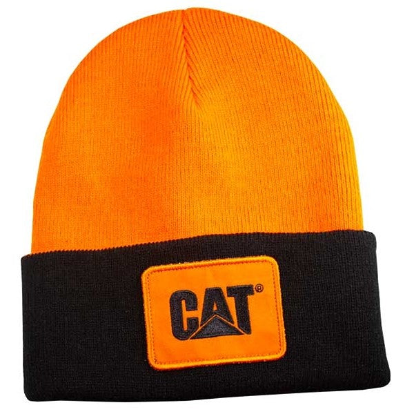 Blaze Orange Beanie Hat for Men & Women - Warm Winter Knit Cuffed Skull Cap for Outdoor Activities, Hunting, Running, and Hiking