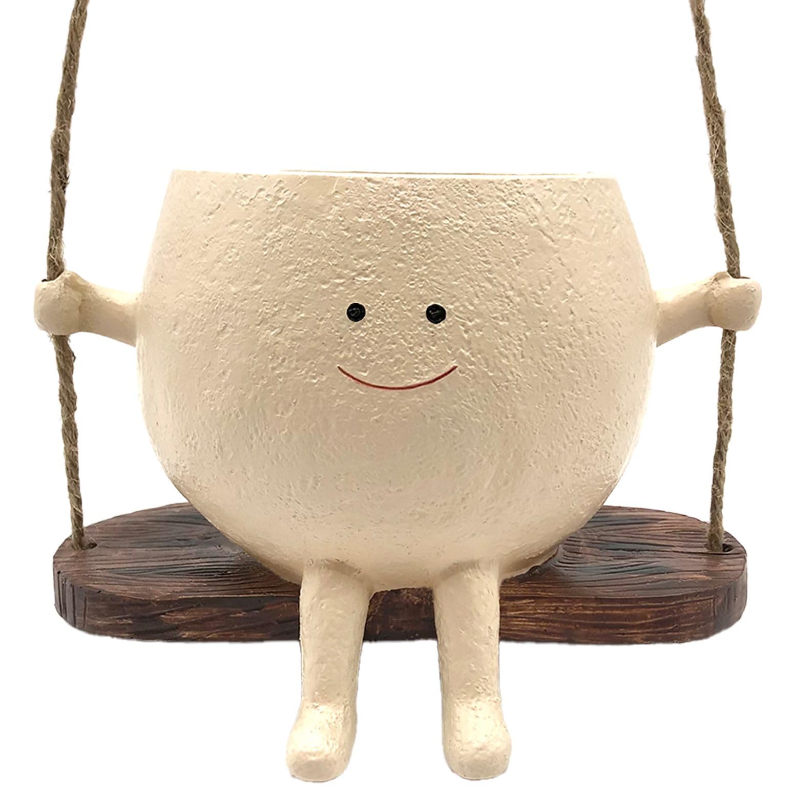 Swing Face Hanging Planter for Indoor & Outdoor Plants - Modern Decorative Small Hanging Flower Pots - Perfect for Balcony, Garden, Patio, and Home Decor