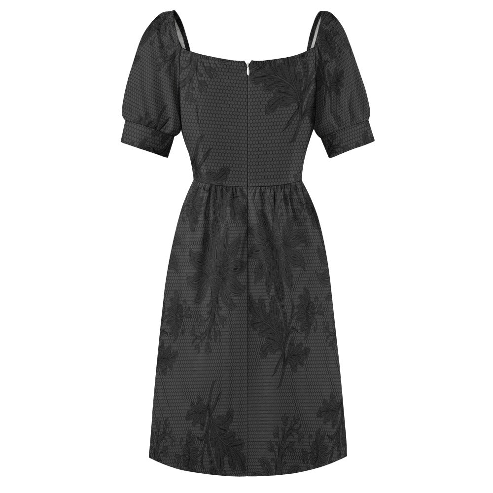 Gothic Sweetheart Neckline Dress for Women - Elegant Grey Lace Formal Gown for Evening Parties, Prom, and Special Occasions