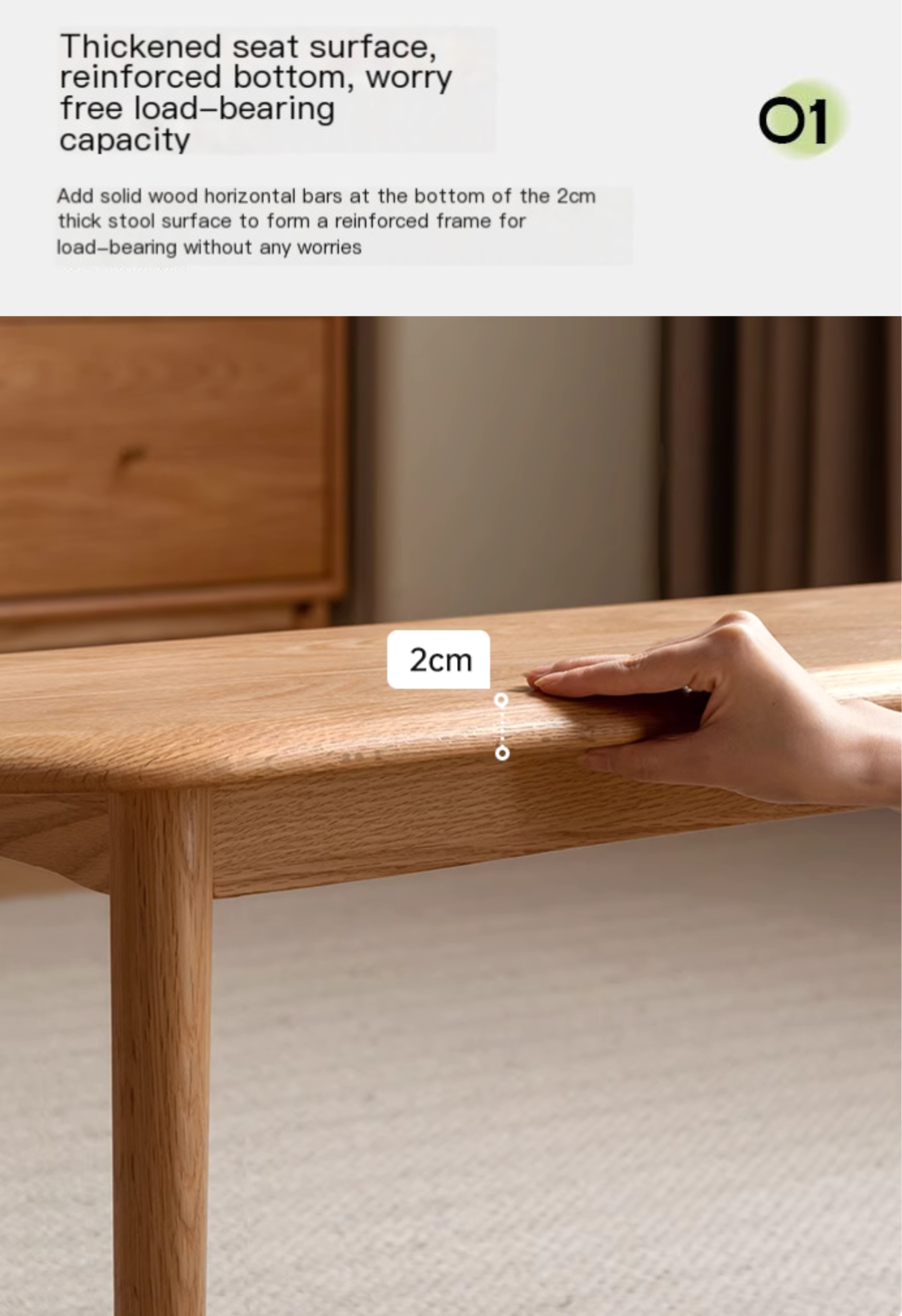 Solid Wood Bench - Oak, Black Walnut, Ash, Cherry - Handcrafted Rustic Stool for Entryway, Kitchen, or Garden Seating