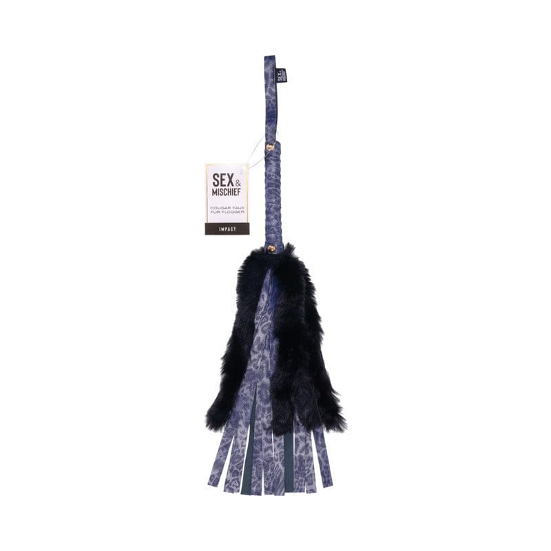 Premium SS S&M Couple's Cougar Faux Fur Flogger - Soft & Sensual BDSM Toy for Spanking, Role Play & Intimate Bonding - Perfect for Couples & Adult Play