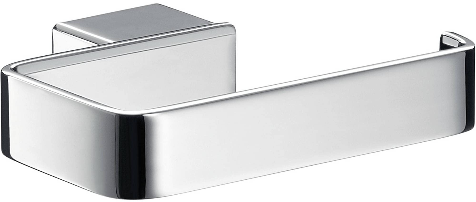 Emco Loft 250294 Chrome Bathroom Toilet Paper Holder - No Lid, Wall-Mounted for Modern & Traditional Bathrooms, Powder Room & RV Use