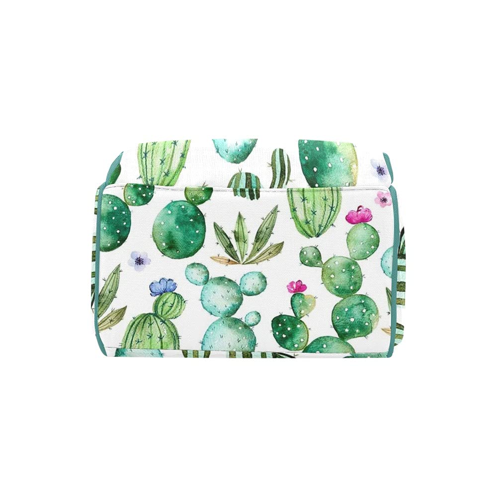 Personalized Cactus Diaper Backpack for Mom - Tropical Plant Print Baby Bag, Nursing & Travel Tote, 10.83x6.69x15 Inch - Perfect for Daycare, Hospital Visits & Family Outings